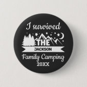 Fun I survived the family camping Ronde Button 5,7 Cm (Voorkant)