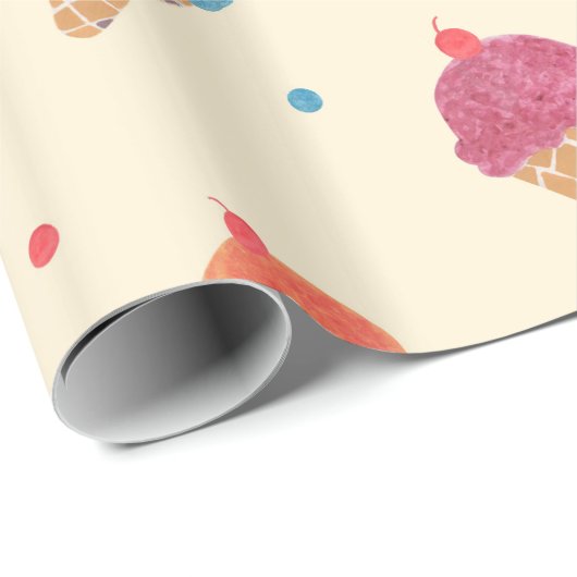 Fun Ice Cream Pattern Cadeaupapier (Rol Hoek)