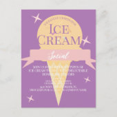 Fun Ice Cream Social Flyer Invitation Violet (Devant)
