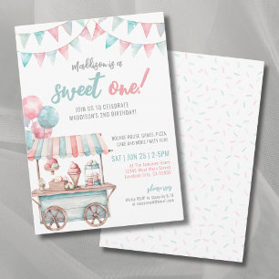 Fun Ice Cream Zomer 1e Verjaardagsfeest Kaart