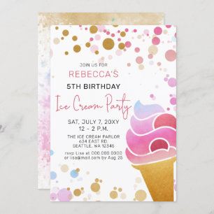 Fun Ice crème, Birthday-uitnodiging Kaart