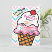 Fun Ice crème, Birthday-uitnodiging Kaart (Staand voorkant)