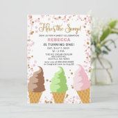 Fun Ice crème party Anniversaire invitation (Debout devant)