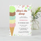 Fun Ice crème party Anniversaire invitation (Debout devant)
