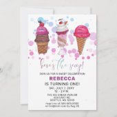 Fun Ice crème party Anniversaire invitation (Devant)