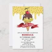 Fun Ice crème party Anniversaire invitation (Devant)
