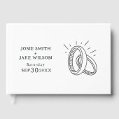 Fun illustrated wedding rings wedding guest book (Recto)
