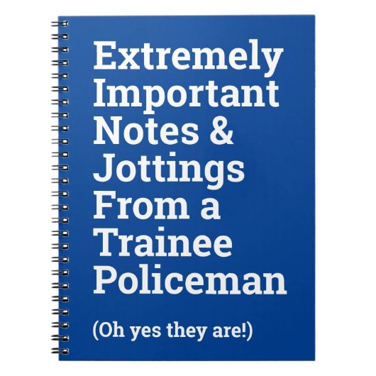 Fun Important Trainee Policeman Notitieboek (Voorkant)