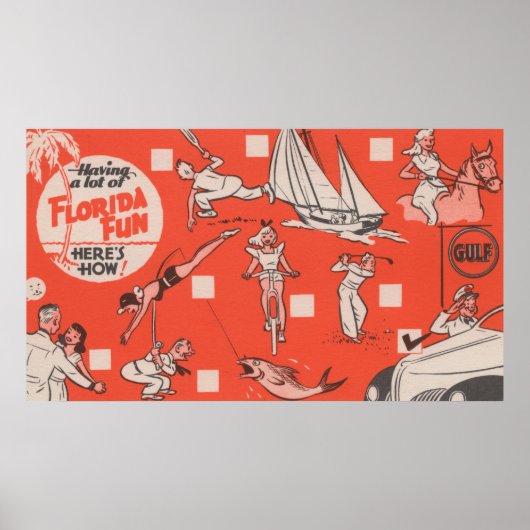 Fun in Florida Gulf Oil Advertisement Poster (Voorkant)