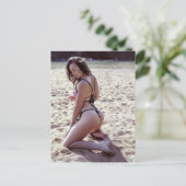 Fun in het zand! Foto briefkaart (Staand voorkant)