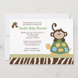 Fun in Oerwoud 5x7 Uitnodiging Baby shower