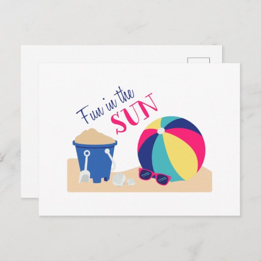 Fun in Sun Briefkaart (Voorkant / Achterkant)