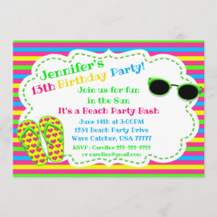 Fun in Sun Flip Flop Sunbril Beach Bash Kaart