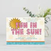 Fun in Sun Invitation Kaart (Staand voorkant)