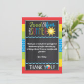 Fun in Sun Pool Party Birthday Chalkboard Bedankkaart (Staand voorkant)