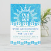 Fun in Sun Pool Party Invitation Kaart (Staand voorkant)