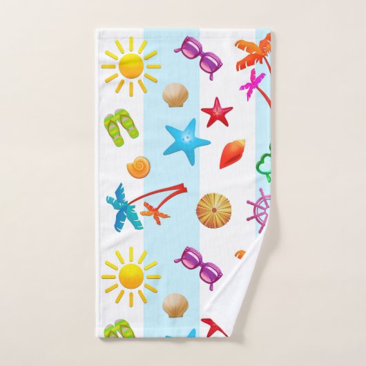 Fun in Sun Summertime Patterned Towel Set Bad Handdoek (Handdoek)