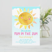 Fun in the Sun Birthday Party Invitation (Staand voorkant)