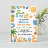 Fun In The Sun Summer Beach Birthday Kaart (Staand voorkant)
