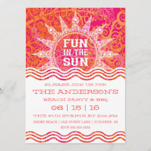 Fun in the Sun Summer Invitation Kaart