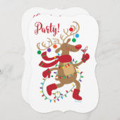 Fun Inner-Blitzen Holiday Party Uitnodiging (Voorkant / Achterkant)