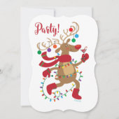 Fun Inner-Blitzen Holiday Party Uitnodiging (Voorkant)