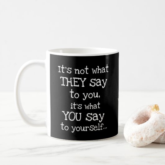 Fun Inspirerend Wise Words Print Koffiemok (Met donut)