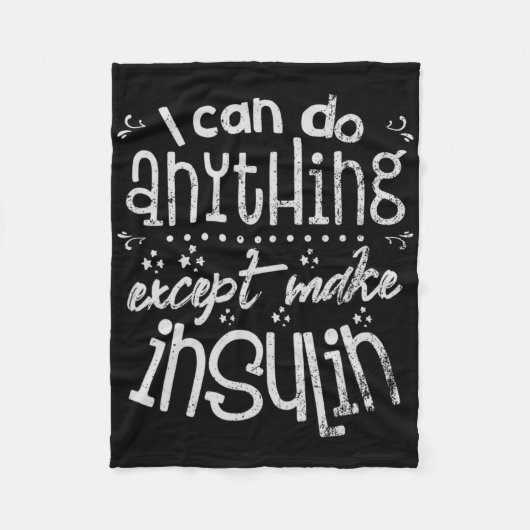 Fun Insuline T1d Diabetes Fleece Deken (Voorkant)