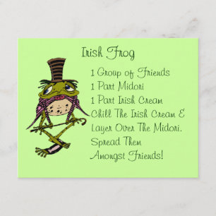 Fun Irish Frog St. Patrick's Day Party Invitation Kaart