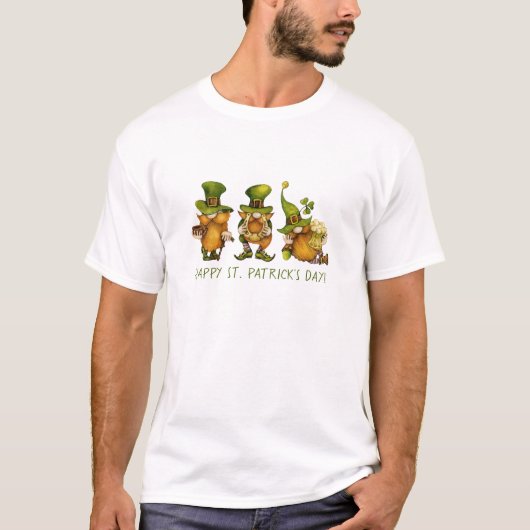 Fun Irish Gnomes Happy St Patrick's Day T-shirt (Voorkant)