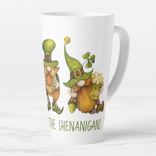 Fun Irish Gnomes Shenanigans St Patrick's Day Latte Mok (Rechterhoek)