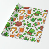 Fun Irish Pattern Cadeaupapier (Uitgerold)