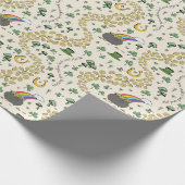 Fun Irish St Patricks Day Leprechaun Shamrock Gelu Cadeaupapier (Hoek)