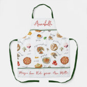 Fun Italian Food Lover Kitchen Script Mangia Bene Schort (Voorkant)