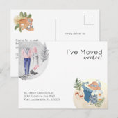 Fun I've Warmer Climate Beach Moving House Aankondigingskaart (Voorkant / Achterkant)