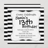 Fun Jailbird Black en White Striped Pattern Kaart (Voorkant / Achterkant)