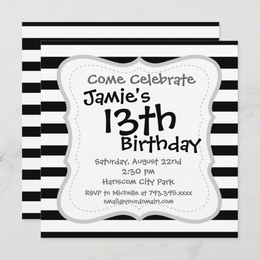 Fun Jailbird Black en White Striped Pattern Kaart (Voorkant / Achterkant)