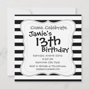 Fun Jailbird Black en White Striped Pattern Kaart