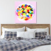 Fun jelly snoep bonen waterverf canvas afdruk (Insitu (Slaapkamer))
