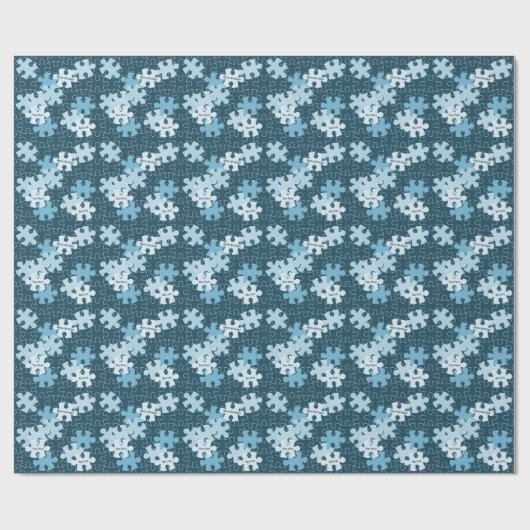 Fun Jigsaw Puzzle Happy Birthday Custom Motto Blue Cadeaupapier (Vlak)