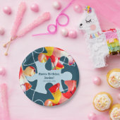 Fun Jigsaw Puzzle Kids Happy Birthday Name Papieren Bordje (Feest)