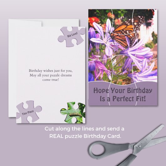 Fun Jigsaw Puzzle "Mock" 12pc Custom Image B'day Kaart