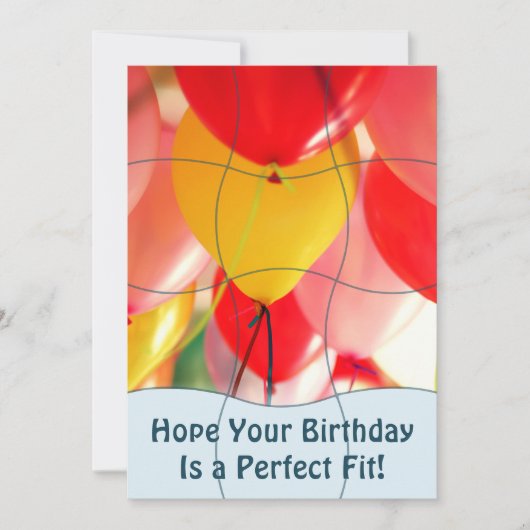 Fun Jigsaw Puzzle "Mock" 12pc Custom Photo B'day Kaart (Voorkant)