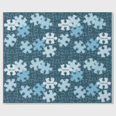 Fun Jigsaw Puzzle Pieces in Blue Custom Thank You Cadeaupapier (Vlak)