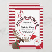 Fun Jingle & mingle Santa reinherder-feestdag Kaart (Voorkant / Achterkant)