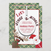 Fun Jingle & mingle Santa reinherder-feestdag Kaart (Voorkant / Achterkant)