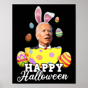 Fun Joe Biden Happy Halloween verwarde paasband Poster