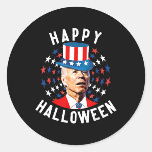 Fun Joe Biden Happy Halloween voor 4 juli F Ronde Sticker