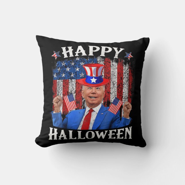 Fun Joe Biden Happy Halloween voor 4 juli m Kussen (Voorkant)