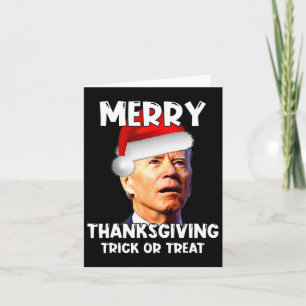 Fun Joe Biden Santa Hat Merry Thanksgiving Kerstmi Kaart